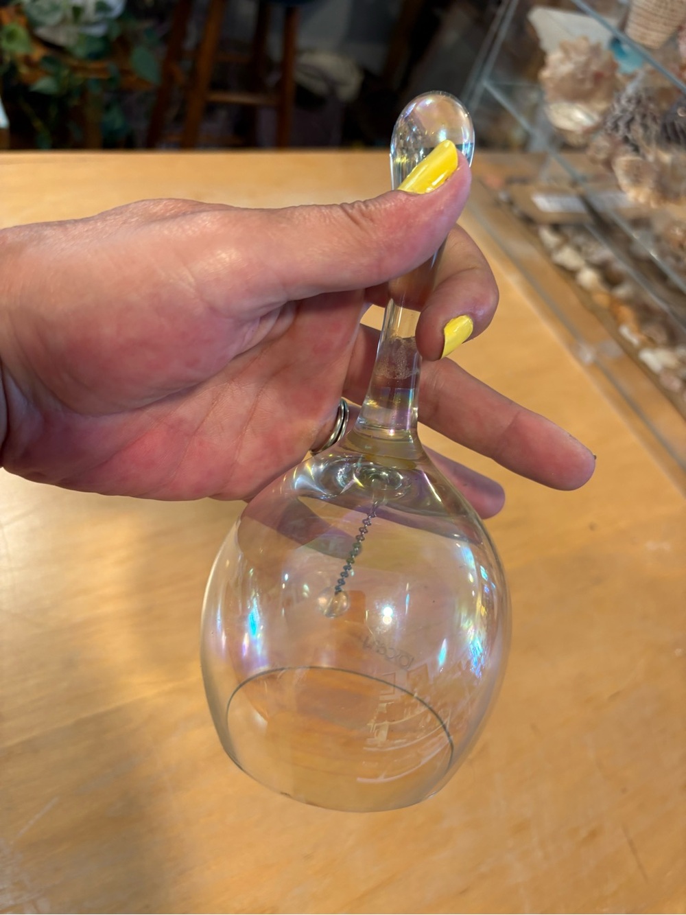 Crystal iridescent crystal hand bell ~ vintage